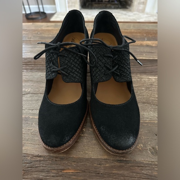 Patricia Nash Leather Suede Agata Pump Black Laceup Size 8.5 M Italian Mary Jane - Picture 7 of 10